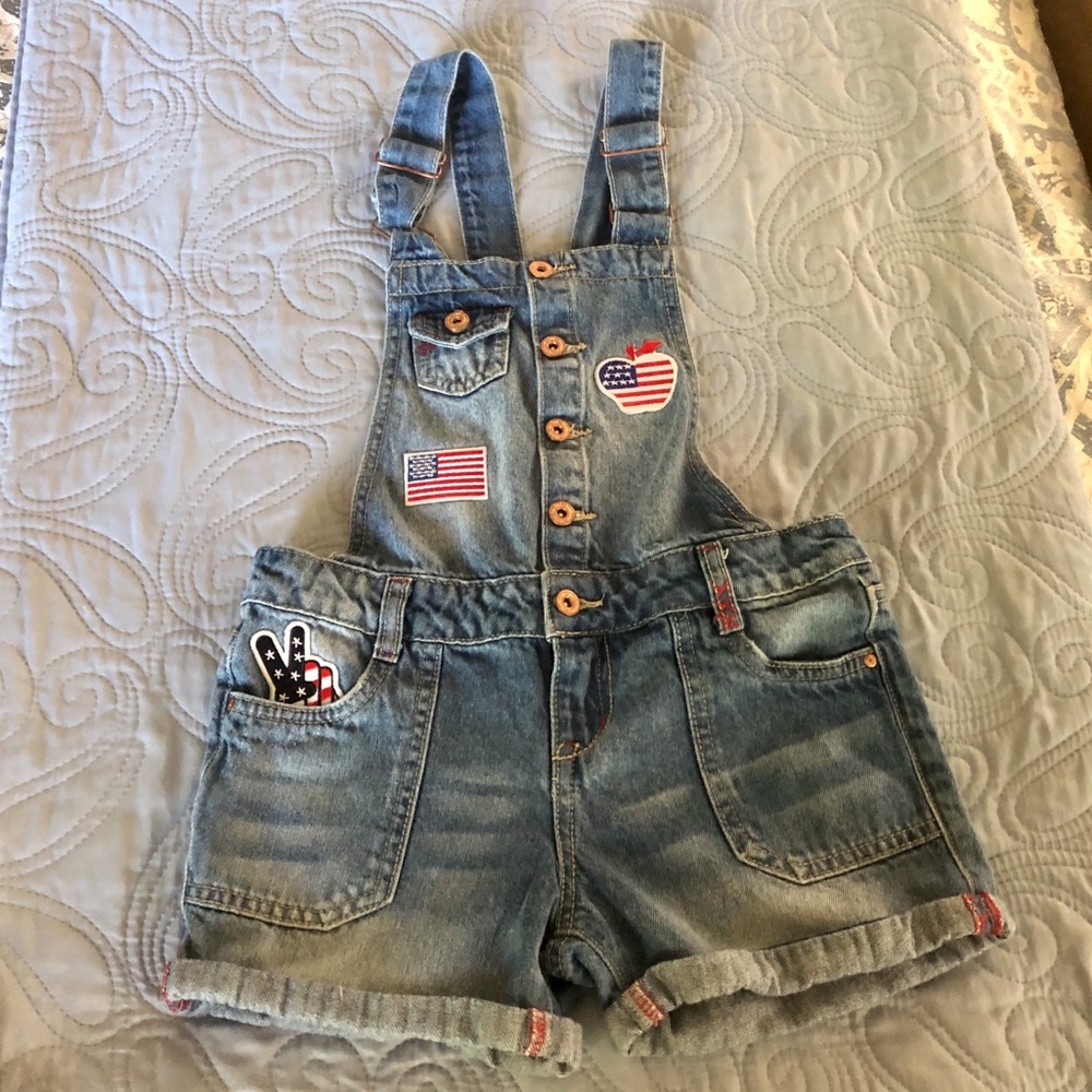 LEI Shortalls Overall American Flag sz M